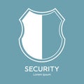 Shield icon. Security company logo. Abstract symbol of protection. Clean and modern vector illustration. Royalty Free Stock Photo
