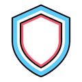 Shield icon. Security vector icon collection. Protection logo with blue and red color Royalty Free Stock Photo