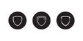 Shield icon set collection. Defense, guard, protection vector in black circle