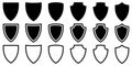 Shield icon set. Different shields forms Royalty Free Stock Photo