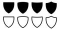 Shield icon set. Different shields forms Royalty Free Stock Photo