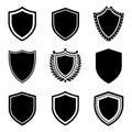 Shield Icon Set Vector Design on White Background Royalty Free Stock Photo