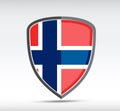 Shield icon with state flag of Norway Royalty Free Stock Photo
