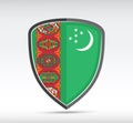 Shield icon with state flag of Turkmenistan