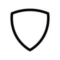 Shield icon. Symbol of security, safety and protection. Outline modern design element. Simple black flat vector sign