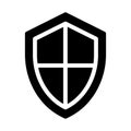 Shield glyph flat vector  icon Royalty Free Stock Photo