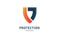 Shield icon. Vector flat style illustration Abstract business security Agency logo template. Logo concept of antivirus, protection Royalty Free Stock Photo