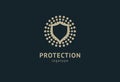 Shield icon. Vector flat style illustration Abstract business security Agency logo template. Logo concept of antivirus, protection Royalty Free Stock Photo