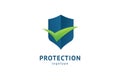 Shield icon. Vector flat style illustration Abstract business security Agency logo template. Logo concept of antivirus, protection Royalty Free Stock Photo