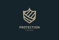 Shield icon. Vector flat style illustration Abstract business security Agency logo template. Logo concept of antivirus, protection Royalty Free Stock Photo