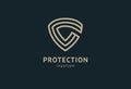 Shield icon. Vector flat style illustration Abstract business security Agency logo template. Logo concept of antivirus, protection Royalty Free Stock Photo