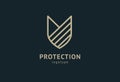 Shield icon. Vector flat style illustration Abstract business security Agency logo template. Logo concept of antivirus, protection Royalty Free Stock Photo