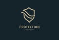 Shield icon. Vector flat style illustration Abstract business security Agency logo template. Logo concept of antivirus, protection Royalty Free Stock Photo