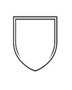 Shield, icon, vector, illustrator, black, hand drowing,baj, shape Royalty Free Stock Photo
