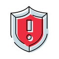 Shield icon warning of security risk and alert Royalty Free Stock Photo