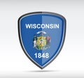 Shield icon with Wisconsin State Flag