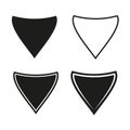 Shield icons. Geometric vector shapes. Triangular symbols. Black and white. Royalty Free Stock Photo