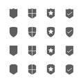 Shield icons set Royalty Free Stock Photo
