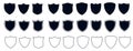 Shield icons. Shields. Protect shield security vector. Collection of security shield icons. Royalty Free Stock Photo