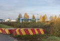 Shield with the inscription Ukraine at the border crossing