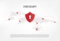 Shield on internet hacker background