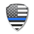 Shield with Law Enforcement Support Flag Royalty Free Stock Photo