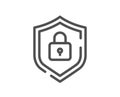 Shield line icon. Privacy secure sign. Vector