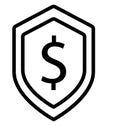 Shield Line Isolated Vector Icon That can be easily modified or edit Royalty Free Stock Photo