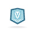 Lion head shield logo Royalty Free Stock Photo