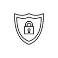 shield lock icon Flat logo isolated symbol