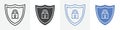 shield lock icon vector set use for web