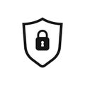 Shield lock icon for site design. Isolated vector sign