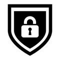 Shield and lock icon vector. antivirus illustration symbol. access logo. Royalty Free Stock Photo