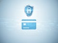 Secure Transaction Shield and Credit Card Protection Royalty Free Stock Photo