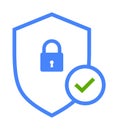 Security shield lock tick icon