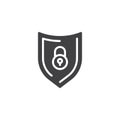 Shield and lock vector icon Royalty Free Stock Photo