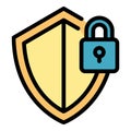 Shield locker icon vector flat Royalty Free Stock Photo