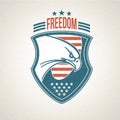 Shield logo with an American eagle symbol. Vector Royalty Free Stock Photo