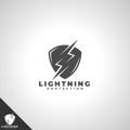 Shield Logo with Lightning Protection concept