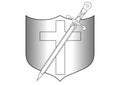 Shield logo and longsword