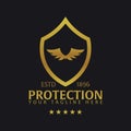 Shield logo. Protection company. Security. Guardian. Vector illustration.