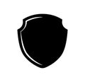 Shield logo template flat illustration, shielding icon in black and white color, security and protector symbol isolated Royalty Free Stock Photo