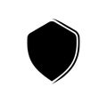 Shield logo template flat illustration, shielding icon in black and white color, security and protector symbol isolated Royalty Free Stock Photo