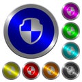 Shield luminous coin-like round color buttons
