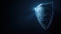 Shield Made of Glowing Binary Code Enhances Digital Security in a Virtual Login Environment Royalty Free Stock Photo