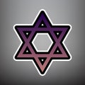 Shield Magen David Star. Symbol of Israel. Vector. Violet gradie