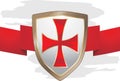 Shield with a Maltese cross. Sign for design Royalty Free Stock Photo