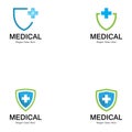 Shield Medical Logo Vector Template.
