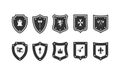 shield medieval set. Heraldic Shields icons set. royal knight Protect shield vector