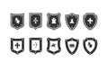 shield medieval set. Heraldic Shields icons set. royal knight Protect shield vector Royalty Free Stock Photo